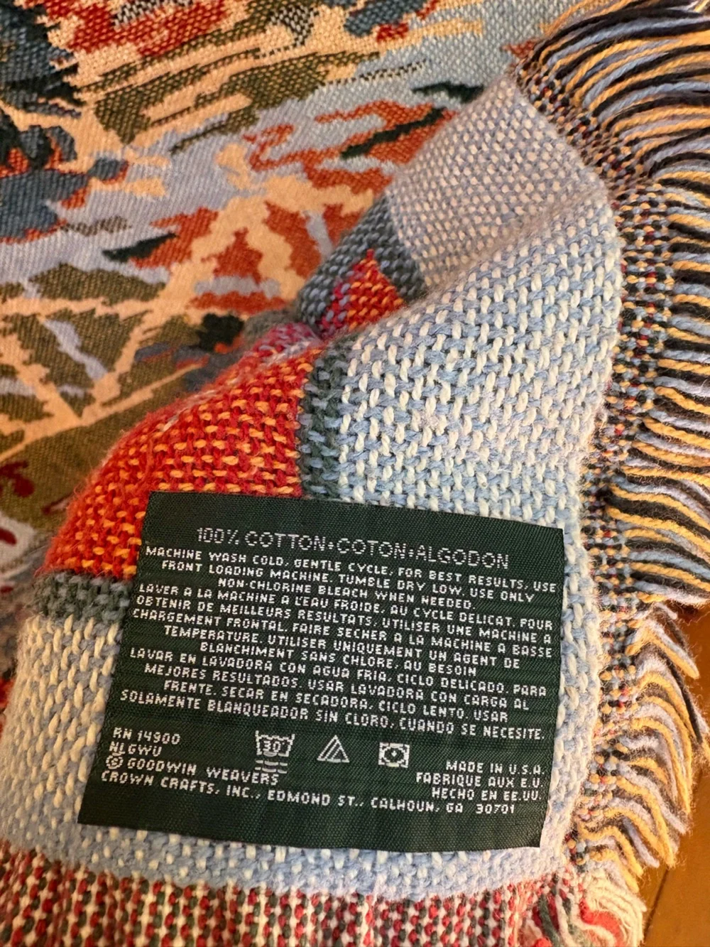 Vintage Goodwin Weavers Swan Lake Throw Blanket